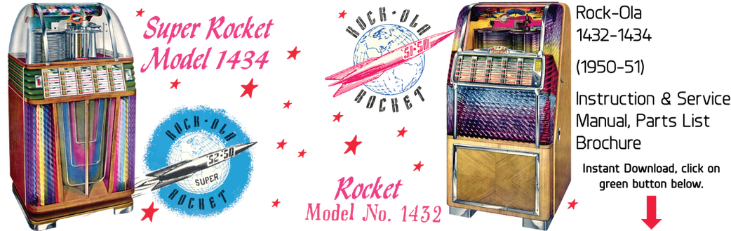 Rock Ola Model 1432 1434 Rocket (1950-51) Manual & Brochures