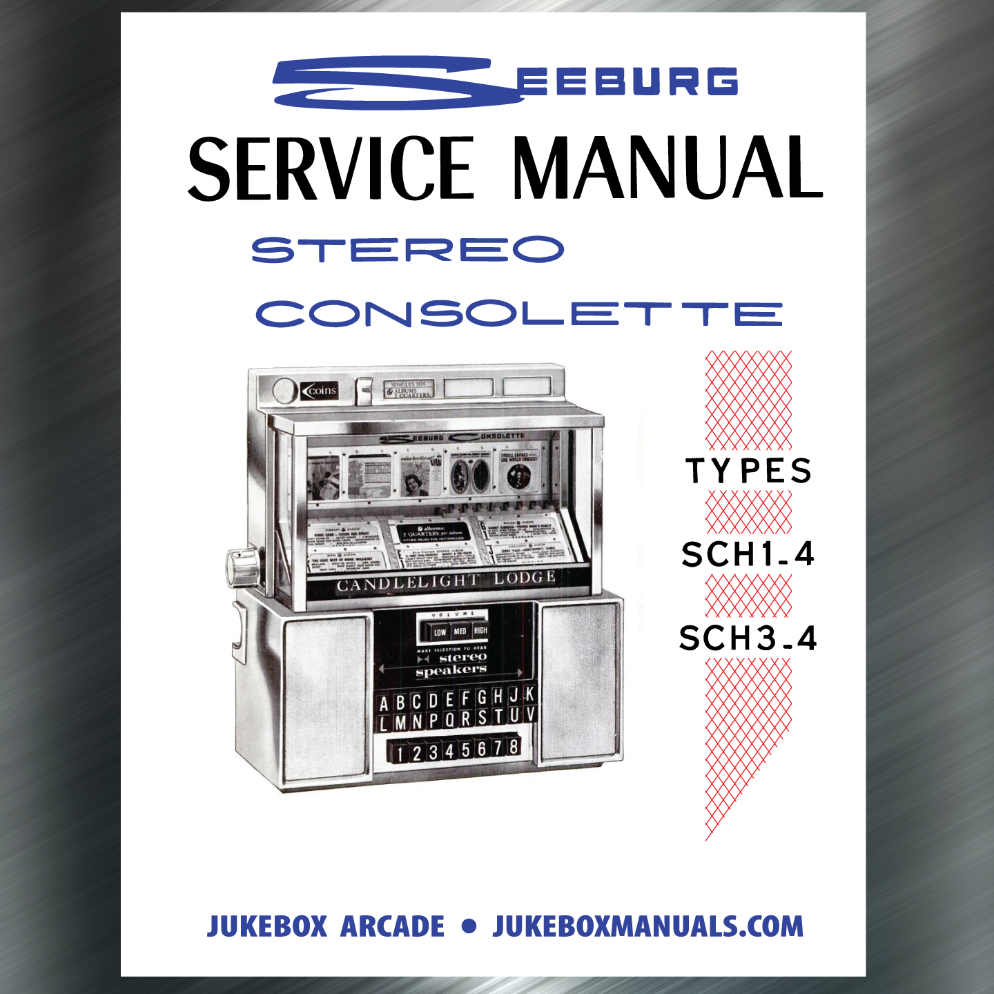 Seeburg Consolette Models SCH1-4 and SCH3-4 Service Manual and Parts List NEW 